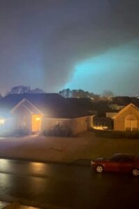 PHOTO View Of Tornado Touching Down In Muscle Shoals Alabama From Wilson Dam Road