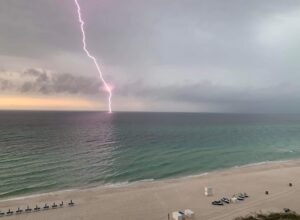 HD Photo Lightening Striking The Beach In Panama City FL Before Tornado Came Through