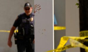 PHOTO Blood Outside Dance Studio In Dadeville AL As Police Put Up Crime Scene Tape