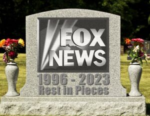 PHOTO Fox News 1996-2023 Rest In Pieces Tucker Carlson Grave Meme