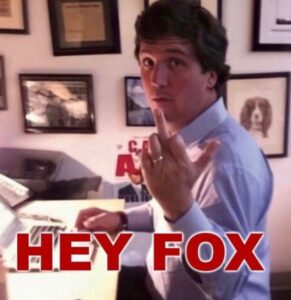 PHOTO Hey Fox Tucker Carlson Flipping Off Fox News Meme