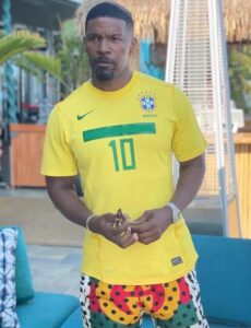 PHOTO Jamie Foxx Was Out And About In A Brazil Jersey Looking Fine Day Before Surgery