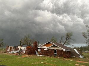 PHOTO Of Part Of A Home Somehow Still Standing In Cole Oklahoma After Tornado