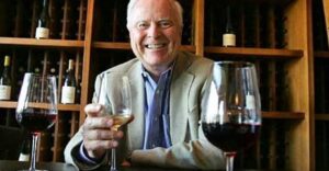 PHOTO Richard Riordan Drinking Wine At His Desk