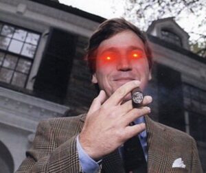 PHOTO Tucker Carlson Smoking That Ish With Laser Eye And No Cares In The World Meme