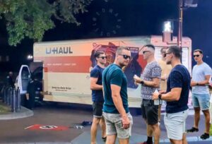PHOTO All The Bros Gathering Outside U-Haul White House On Monday Night Meme