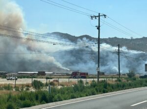 PHOTO Close Up The Smoke From The Ramona Fire Was Unbearable At 330 Pm This Afternoon As Firefighters Closed In