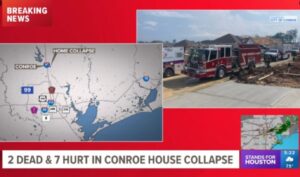 PHOTO Conroe TX Fire Department And Emergency Services Responding To Area Where People Died In Tornado