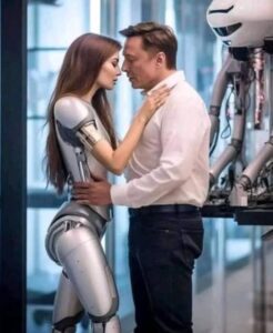 PHOTO Elon Musk Caressing A Female Robot