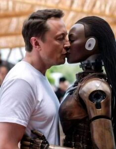 PHOTO Elon Musk Making Out With A Robot Wife He Built
