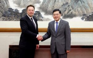 PHOTO Elon Musk Shaking Hands With Foreign Minister Qin Gang