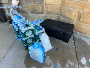 PHOTO Hundreds Of Bottles Of Water Being Handed Out To Protesters In Davenport Iowa