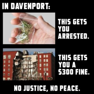 PHOTO In Davenport Weed Gets You Arrested Collapsed Apartment Building Gets You A $300 Fine Meme