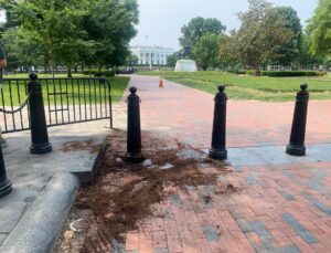 PHOTO Lafayette Square Where U-Haul Crashed Scraped Barriers And Dug Up Tons Of Dirt