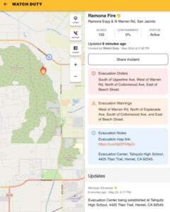 PHOTO List Of Evacuations Being Issued For San Jacinto To Tahquitz High School