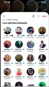 PHOTO List Of Guests And Celebrities That Were On Ron DeSantis' Twitter Spaces