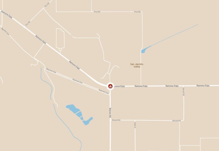 PHOTO Map Showing Where Fire Is At Ramona Expressway Near Warren Road