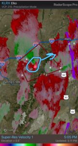 PHOTO Map Showing Where Tornado Was In Spring Creek Nevada And Moved To Wells NV