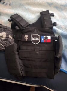 PHOTO Of Mauricio Garcia's Bullet Proof Vest With Right Wing Death Squad Patch On It