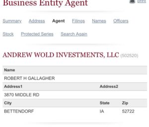 PHOTO Owner Of Davenport Apartment Building Is Andrew Wold Investments Registered Agent Is Robert H Gallagher Father Of Robert S Gallagher Mayor Of Bettendorf