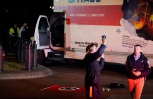 PHOTO People In The Media Trying To Get A Picture Of Nazi Flag Outside White House Before Police Setup Crime Scene After Sai Varshith Kandula Rammed White House Barriers