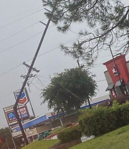 PHOTO Power Line Snapping In Half In Conroe Texas During Tornado