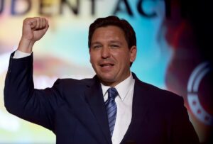 PHOTO Ron DeSantis Has Learned Fist Pumping Like Donald Trump To Rally His Base