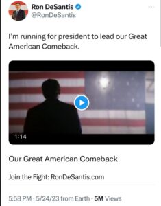 PHOTO Ron DeSantis' Presidential Announcement Video On Twitter Only Got 5 Million Views