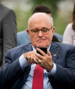 PHOTO Rudy Giuliani Checking His Text Messages And Liking What He Received