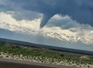 PHOTO Second Tornado Touching Down On Side Of Road Between Lamoille And Halleck Nevada