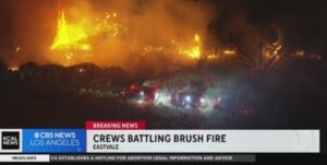 PHOTO The Number Of Fire Trucks On Scene At The Cobble Fire In Eastvale Are Outnumbered By The Massive Flames