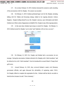 PHOTO There Are Fake Text Messages In The Rudy Giuliani Noelle Dunphy Lawsuit From Phone With No Service And 100% Battery