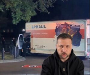 PHOTO Volodymyr Zelensky Chilling Outside The U-Haul White House On Monday Night