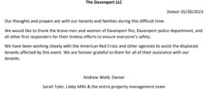 PHOTO Andrew Wold Statement On Collapse Of Davenport Apartment Building He Owns