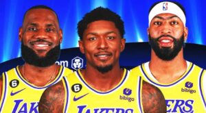 PHOTO Bradley Beal In A Lakers Jersey Forming A Big 3