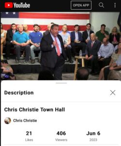 PHOTO Chris Christie’s Town Hall Had A Peak Viewership Of 406 People