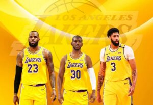 PHOTO Chris Paul In A Lakers Uniform With Anthony Davis And Lebron James