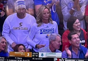 PHOTO Christian Braun's Mom Hasn't Aged Much Since She Was Wearing Jayhawks Gear And Now Showing Her Buff Biceps At NBA Finals