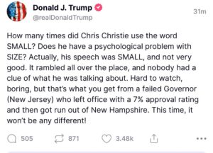 PHOTO Donald Trump Mocks Chris Christie For Having A Problem With Size After Chris Had Speech Tuesday Night