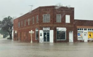 PHOTO Flooding Up To The Door Of The Heritage Museum In O'Donnell Texas