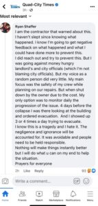 PHOTO Ryan Shaffer The Contractor Who Warned Davenport Apartment Building Would Collapse Says He Hasn't Slept Since The Incident