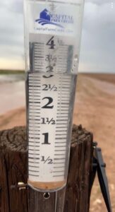 PHOTO Thermometer In West Texas Showing 3 Inches Of Rain In Two Hours