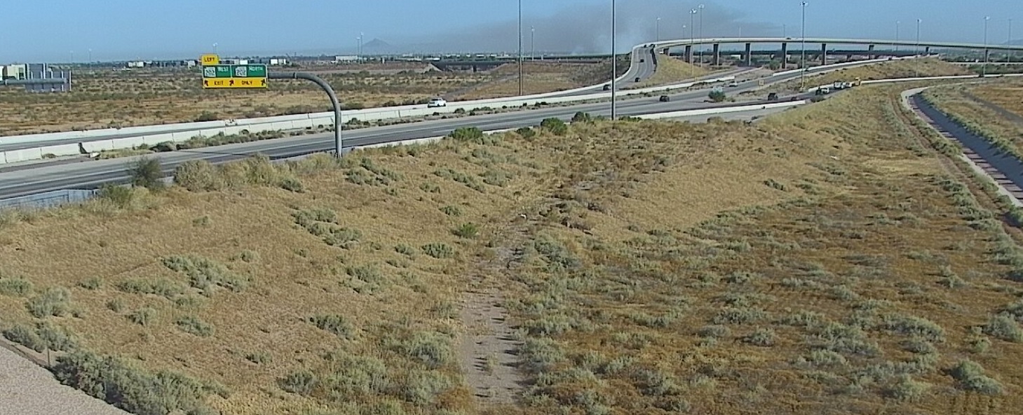 PHOTO View Of Mulch Fire Still Burning In Mesa From Gateway Airport In