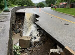PHOTO All Roads In West Point New York Are Severely Damaged And Destroyed From Flooding