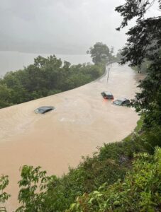 PHOTO Cars Floating In 2 Feet Of Rain In West Point New York