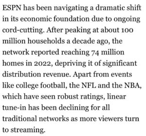 PHOTO ESPN Had To Go Forward With Layoffs Because 25 Million Less Cable Subscribers Cost Them $250 Million In Revenue A Year