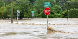 PHOTO Flooding Up To The Stop Sign In Pennsylvania