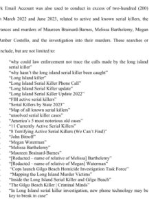 PHOTO Full List Of Searches Rex Heuermann Was Doing On Burner Phone Searching For His Victims Relatives And Questions Regarding Why Gilgo Beach Murders