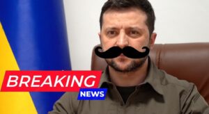 PHOTO If Volodymyr Zelensky Won Powerball With A Mario Mustache Meme