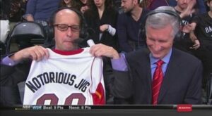 PHOTO Jeff Van Gundy Holding Notorious JVG Miami Heat Jersey For The Last Time Before ESPN Firing